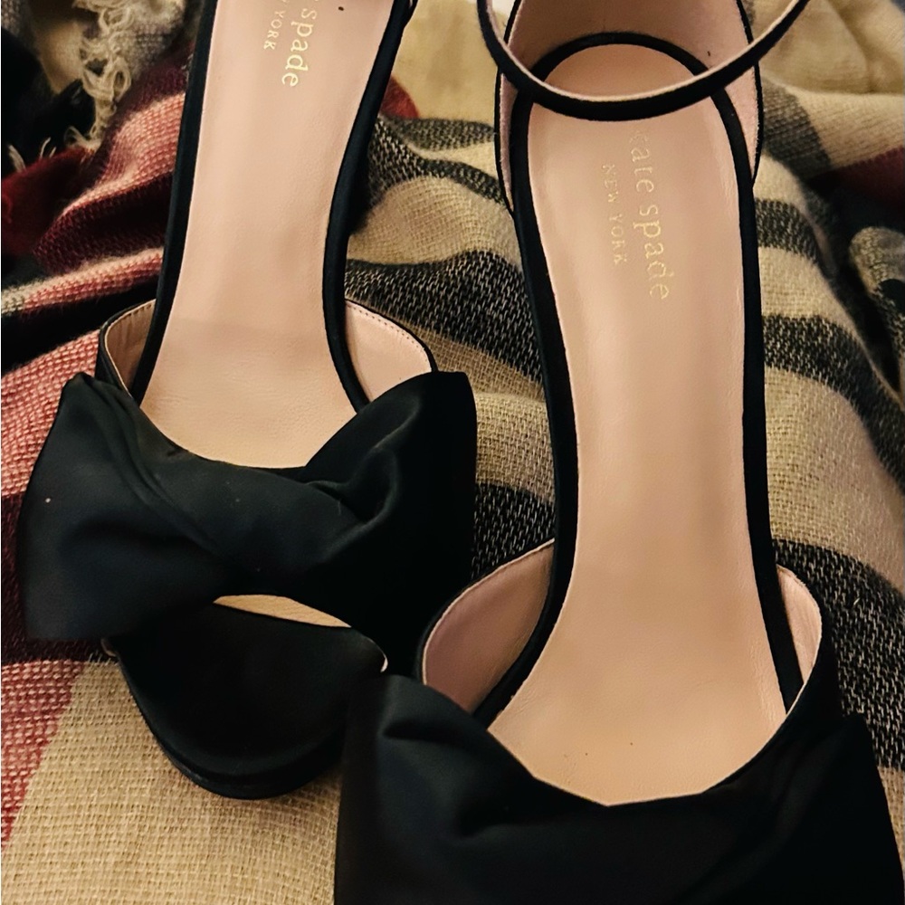 Kate Spade Black Heels with Bow Accent